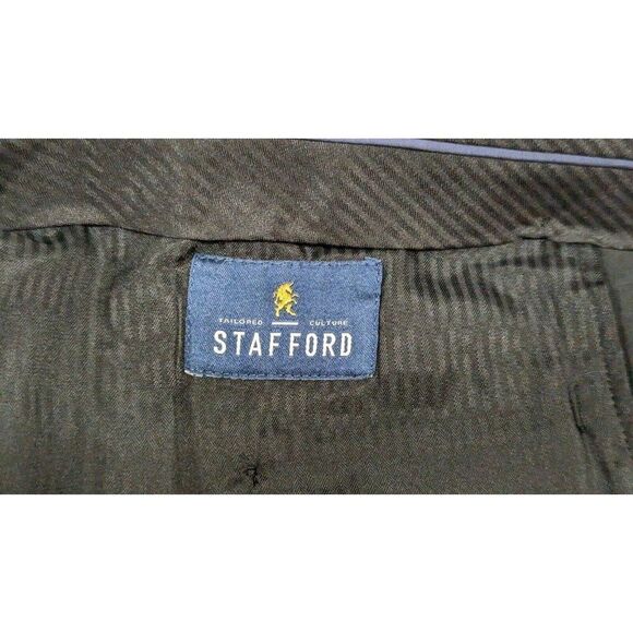 Stafford Mens 50x29 Black Dress Pants Coolmax Button Zip High Rise Big & Tall - Picture 11 of 12